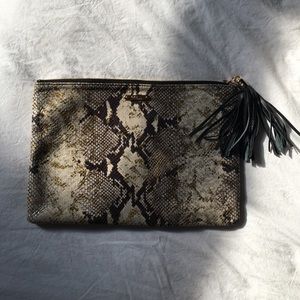 Embossed Python Leather GiGi New York clutch